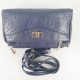 Korean Style Floral Zipper Diagonal Shoulder Bag - Blue image