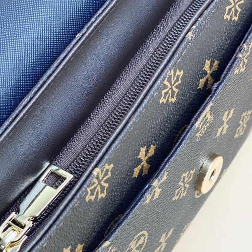 Elegant Flap Geometric Printed Zipper Pocket Shoulder Bag - Chocolate image