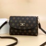 Elegant Flap Geometric Printed Zipper Pocket Shoulder Bag - Chocolate