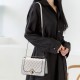 Elegant Rhombus Flip Lock Closure Women Shoulder Bag - White image
