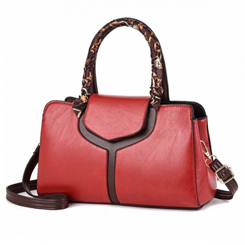 Retro Texture Pillow Type Texture Messenger Women Shoulder Bag - Red image