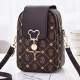 Check Box Micky Mouse Adjustable Strap Flip Women Shoulder Bag - Dark Brown image