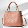 Trendy Oblique Double Hand Floral Women Tote Hand Bag - Pink