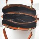 Trendy Oblique Double Hand Floral Women Tote Hand Bag - Brown image