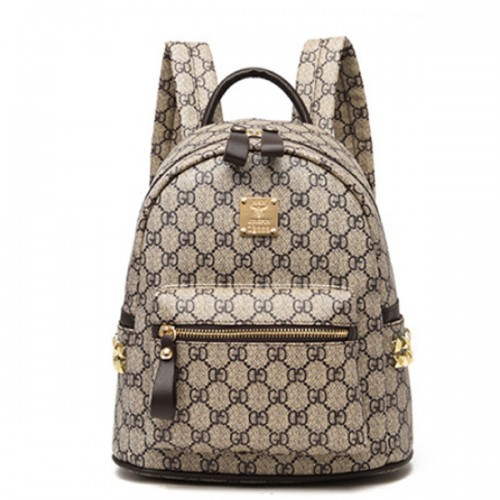 Stylish and Functional Presbyopia Zipper Pockets Women Backpack - Light Brown image