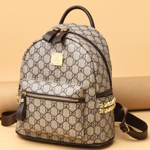 Stylish and Functional Presbyopia Zipper Pockets Women Backpack - Light Brown