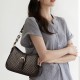 Crossbody Chain Baguette Plaid Pattern Messenger Shoulder Bags - Brown image
