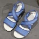 Thick Bottom Strappy Soft Sole Open Toe Velcro Closure Women Sandals - Blue image