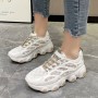 Comfort Round Toe Breathable Lace Up Sports Sneakers - Brown