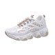 Comfort Round Toe Breathable Lace Up Sports Sneakers - Brown image