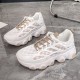 Comfort Round Toe Breathable Lace Up Sports Sneakers - Brown image