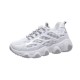 Comfort Round Toe Breathable Lace Up Sports Sneakers - Grey image