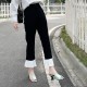 Flip Flop Solid Color Transparent Square Toe Women Mid Heels Slippers - Green image