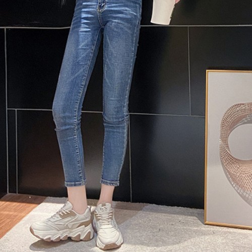Letter Detail Front Chunky Lace up Color Block Sneakers - Beige image