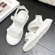 Comfortable Velcro Ankle Strap Open Toe Wedge Sandals - White image