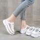Comfort Round Toe Lace Up Low Top Sport Sneakers - Brown image