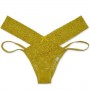 Elastic Waist T Style Lace Decor Women Panties - Green