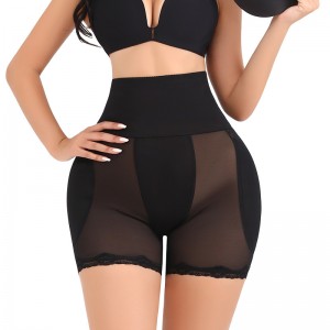 Women's High Waist Sponge Pad Body Shaping Underwear - Black