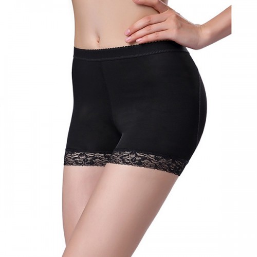 Lace High Waist Butt Padded Panties Shapewear Coreset - Black image