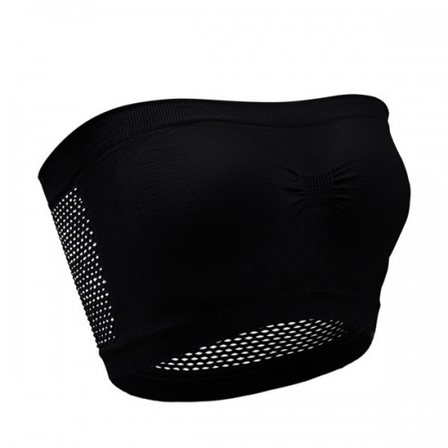 Strapless Mesh Bandeau Tube Top Non Padded Women Bra - Black image