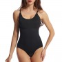 Elastic Breast Support Body Shaper Hip Lifting Bodysuit - Black