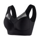 Lace Tank Top Padded Breast Gather Adjustable Women Bra - Black image