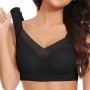 Lace Tank Top Padded Breast Gather Adjustable Women Bra - Black