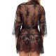 Luxury Mesh Cardigan Nightgown Baby Doll Nightwear - Black image