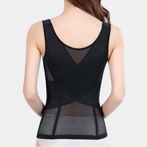 Body Slimming Tummy Control Tank Top Shapewear Bodysuit - Black image
