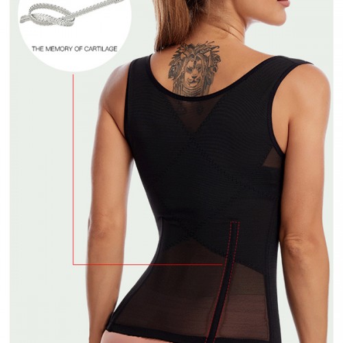 Body Slimming Tummy Control Tank Top Shapewear Bodysuit - Black image