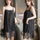Camisole Women Lace Detailed Lingerie Gown Nightdress - Black image