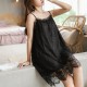 Camisole Women Lace Detailed Lingerie Gown Nightdress - Black image