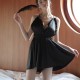 Spaghetti Straps Lace Trim V Neck Camisole Nightwear - Black image