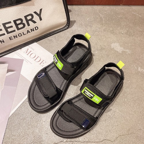 Comfortable Round Head Soft Bottom Women Sporty Sandals - Black image