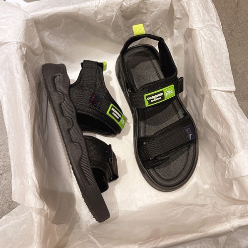 Comfortable Round Head Soft Bottom Women Sporty Sandals - Black image