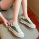 Soft Sporty Low Cut Lace Up Walking Canvas Ladies Sneakers - Green image