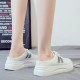 Breathable Canvas Open Heels Slip On Flat Lace Up Sneakers - Blue image