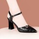 Strappy Buckle Closure Pointed Toe Party High Heel Sandals - Black image