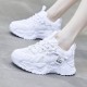 Breathable Flat Heel Lace Up Shallow Mouth Sports Sneakers - White image