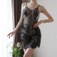Comfort See Through Detail Lace Design Sleeveless Nightwear - Black image