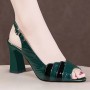 Stylish Peep Toe Buckle Closure High Heel Pumps Sandals - Green