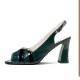 Stylish Peep Toe Buckle Closure High Heel Pumps Sandals - Green image