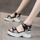 Luxury Strappy Thick Bottom Velcro Fish Mouth Sports Sandals - Grey image