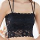 Removable Pads Strappy Vest Lace Décor Tube Tops Women Bra - Black image