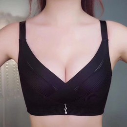 Luxury Adjustable Push Up Light Pad Bralette Women Bra - Black