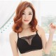 Detachable Strap Side Buckle Lace V Neck Push-up Tube Top Bra - Black image