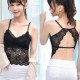 Spaghetti Strap Lace Vest Bralette Camisole Crop Tops Tank Tee Bra - Black image