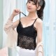 Spaghetti Strap Lace Vest Bralette Camisole Crop Tops Tank Tee Bra - Black image