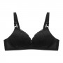 Comfortable Spaghetti Spongy Mesh Floral Lace Decor Bra - Black