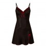 Solid Color Nightgown Sleeveless Shoulder Strap Nightwear - Black